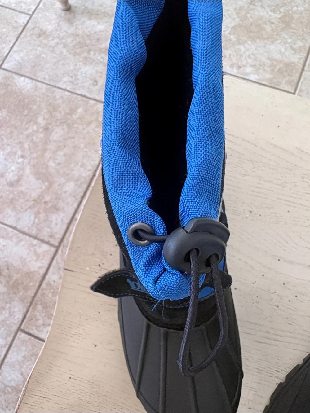 totes Kids' Black and Blue Insulated Snow Boots